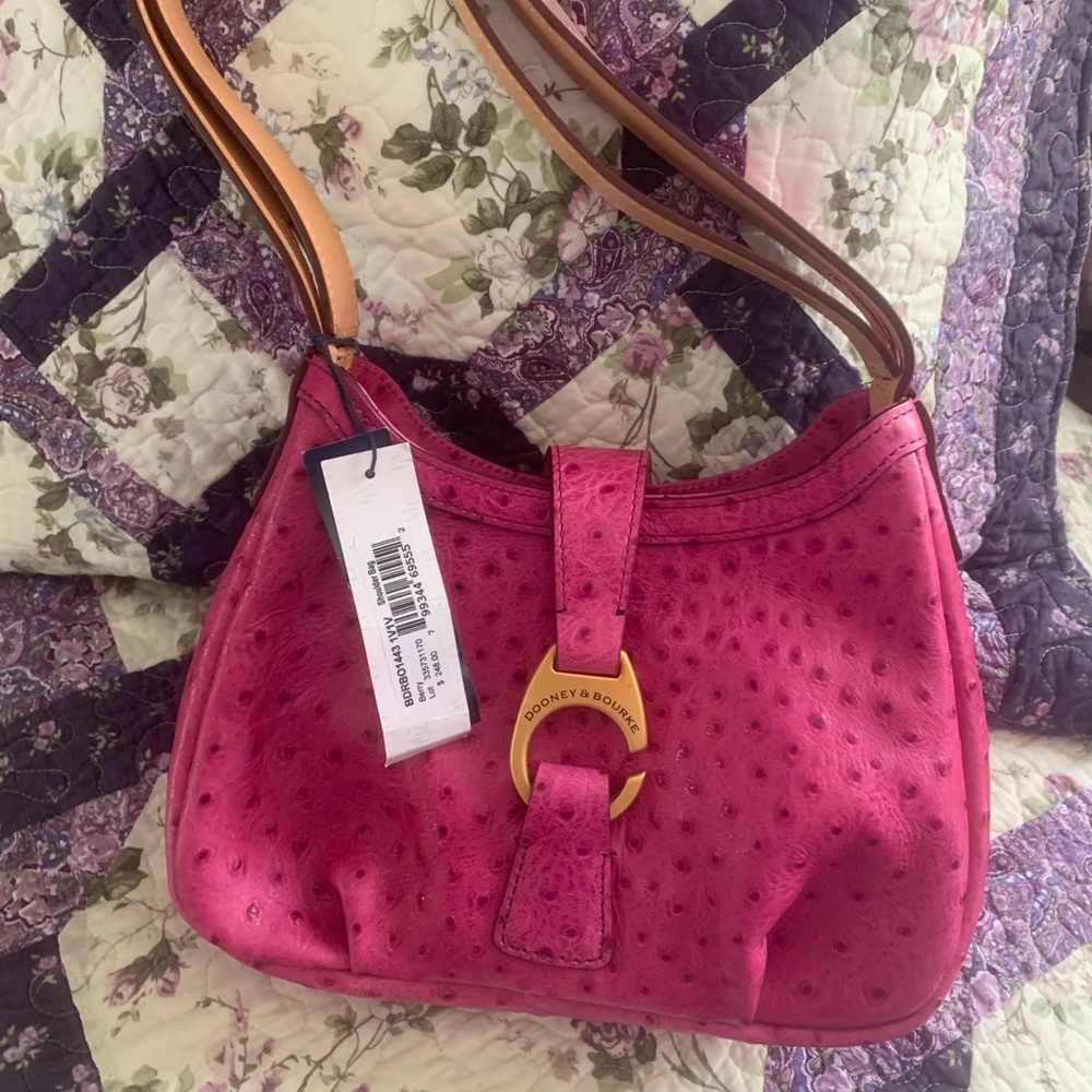 Dooney & Bourke ostrich Derby shoulder bag